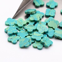 Nouvelle pierre turquoise synthétique ample, 10x10mm, prix de gros d'usine, couleur verte, rouge, bleue, trèfle à quatre feuilles, pour bijoux