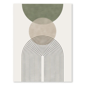 Hiện đại tối giản Bắc Âu cây xanh trừu tượng hình học vải sơn morandi Áp phích dầu trung bình cho tường nghệ thuật khung trang trí - Product Image 4