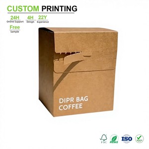 Boîte à café portable personnalisée en papier kraft de qualité <span class=keywords><strong>alimentaire</strong></span> avec fermeture magnétique, emballage extérieur étanche et recyclable, certifiée pour sachets de café filtre - Product Image 1