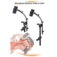 N100V N100G Support de microphone à condensateur filaire professionnel pour violoncelle ou guitare violon populaire col de cygne Microfones Clips Clamp
