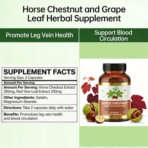 Factory OEM Support Leg Vein & Blood Circulation Herbal Extract 20% Aescin With Red Vine Leaf Supplement Horse <b>Chestnut</b> Capsules - Product Image 2