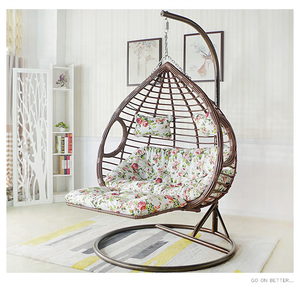 Conjunto de muebles de exterior de ratán, silla colgante de <span class=keywords><strong>resina</strong></span> de plástico, hamaca, columpio con forma de huevo Doble - Product Image 4