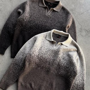 Maglione in pelliccia di cotone Oversize in Cashmere da uomo con stampa digitale strappata Vintage e ritagliata senza cuciture - Product Image 2