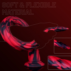 <span class=keywords><strong>Twist</strong></span> Whip Liquide Silicone Rouge Noir Couleur Mixte <span class=keywords><strong>Fouet</strong></span> Anal Super Long Bouchon Postérieur Queue Ventouse Profonde Ensemble Modèle S - Product Image 4