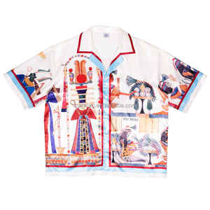 Kemeja katun sutra Satin mewah Rayon <span class=keywords><strong>Hawaii</strong></span> Viscose kemeja pantai katun musim panas kustom seluruh cetak kaus Satin sutra untuk pria - Product Image 2