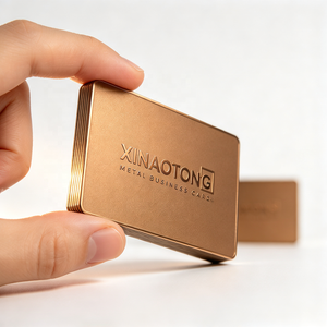 Tarjeta de Visita Metálica Personalizada al por Mayor con Placa de Cobre y Logotipo 3D en Relieve para Regalo de Membresía de Lujo - Product Image 2