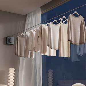 <span class=keywords><strong>Corde</strong></span> <span class=keywords><strong>à</strong></span> <span class=keywords><strong>linge</strong></span> rétractable de 4.8m pour l'intérieur et l'<span class=keywords><strong>extérieur</strong></span>, <span class=keywords><strong>corde</strong></span> murale en acier inoxydable pour le séchage des vêtements. - Product Image 5