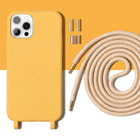 Étui de téléphone antichoc en TPU souple de haute qualité, style Ins, avec cordon réglable pour port croisé, personnalisable avec logo, pour collier ou tour de cou