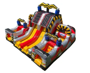 Factory Cheap Commercial PVC Bouncer Slide With Obstacle Course Combo Inflatable Bouncy Moonwalk Jumping Castle Bounce
