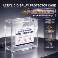Boîte de présentation anti-poussière en acrylique transparente avec blocage UV à 99 % et fermeture magnétique pour collection de boîtes d'entraînement Elite TCG