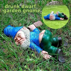 מצחיק שיכור גן גמד דקור Creative שיכור קישוט גמד גן פסל שרף מלאכות שיכור Gnome גן Gnome פסל