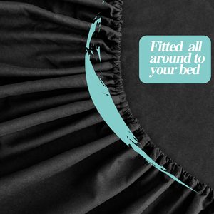 Ensemble de draps - 4 pièces 1 drap-housse, 1 drap plat <span class=keywords><strong>et</strong></span> 2 taies d'oreiller, draps <span class=keywords><strong>et</strong></span> taies d'oreiller de luxe poche profonde <span class=keywords><strong>noir</strong></span> - Product Image 5