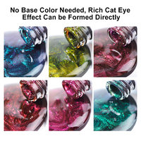 Vernis à ongles gel magnétique haute densité effet œil de chat 12 couleurs Private Label, 6 µm, sans base de couleur nécessaire