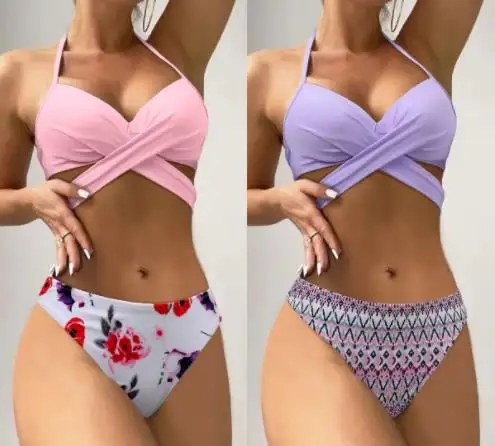 2023 New Triangle Bikini Sets Bikini Swimwear Retro Women Sexy Beautiful Mature Lady Very Very Sexy Hot Bikini Padded Swimsuits