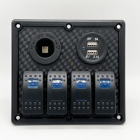 Panel saklar laut tahan air lampu Led Usb ganda Voltmeter DC 12V Rv karavan perahu harga bagus