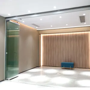 Nueva Puerta de partición deslizante, pared, sin marco, puerta plegable de aluminio, ventana, vidrio personalizado para oficina, diseño gráfico de aluminio moderno