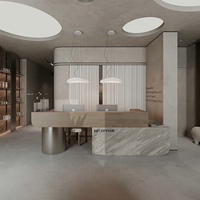 Nouvelle Arrivée Table de Consultation Moderne au Design Unique Bureau de Réception en Bois pour Hôtel Entreprise Salon de Beauté