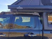 Système de tente de toit pour pick-up avec support de lit, pour camping extérieur quatre saisons, toit rigide, opération pliable, fonction de verrouillage, en polyester