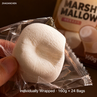 160g Hete Aanbieding Grote Geroosterde Marshmallows Laag in Suiker Vetvrij Zachte Kauwbare Groothandel voor Kampvuur S'mores Warme Chocolade