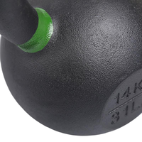 Équipement de gymnastique de musculation Kettlebell en fonte enduite de poudre électrostatique noire de qualité supérieure durable