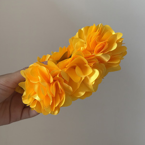 Korean Handmade Imitation Flower Fabric Plastic Leopard Hair Claw Clips Unisex <b>Sweet</b> Large Banana Hairgrip Daily Fashion Wedding - Product Image 4