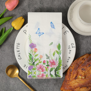 Floral Print Paper Napkins 330mm400mm Rectangle Disposable For Family Holiday Occasions - Product Image 1