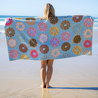Custom Logo Sand Free Microfiber Beach Towel Super Absorbent Quick Dry Recycled Bath Towel for Summer Travel Swim