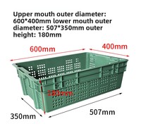 Boîte à légumes en plastique vert de haute qualité, empilable, style maille, pour circulation optimisée, caisses de rangement en plastique peu encombrantes