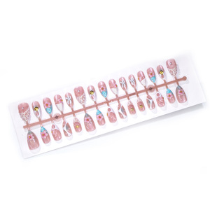 Unghie Finte Estetiche Pastello da Spiaggia, Sculturate a Mano con Fiori 3D e Conchiglie, Unghie a Mandorla Press-on per Vacanze Estive, Punte per Unghie, Ingrosso - Product Image 5