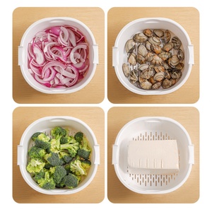 Transparent Multilayer <b>Plastic</b> PET Drain Basket Thickened Household Vegetable and Food Washing Basket - Product Image 4