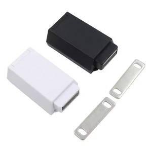Heavy Duty Magnetic Push To Open Rebounder Concealed Cabinet <b>Door</b> <b>Catch</b> Dark Plastic Hidden <b>Door</b> Pusher for Kitchen Cabinet Hote - Product Image 1
