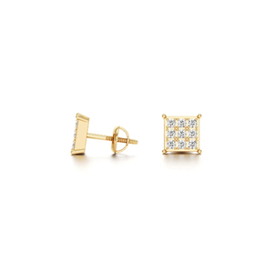 Pendientes de Diamantes Cultivados en Laboratorio, Redondos, con Engaste de Garras, Oro Sólido de 14K/18K/22K, Diseño Personalizado OEM/ODM - Product Image 3