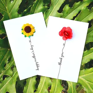 بطاقة تهنئة عيد الحب الفاخرة المصنوعة يدويًا بطاقة بركة بنمط الزهور بطاقة هدايا عالمية من الورق الابداعي