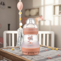 Nouvelle Bouteille Biberon Anti-Colique à Débit Lent pour Nouveau-Né 150 ml, en Silicone, Motif Imprimé, Électrique, Âge 0+ Mois