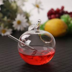 Taza de cristal de fruta de manzana de pera bonita, taza de paja de té de leche resistente al calor, taza de jugo de cola - Product Image 2