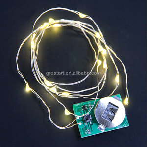 للبيع بالجملة أضواء LED تعمل ببطارية 1 م 10 أضواء خيالية أضواء عيد الميلاد المرصعة بالنجم للاستخدام الخارجي زر CR2032 - Product Image 1