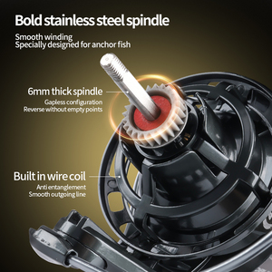 KA10000 <span class=keywords><strong>Moulinet</strong></span> de surf tout métal CNC bras oscillant en métal 6 + 1BB Force de freinage maximale 15kg pour la pêche en rivière avec appât de leurre - Product Image 5