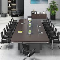 Table de conférence intelligente pour hôtel, construction en bois moderne, design ovale extensible, capacité de 10 personnes, salles de réunion commerciales