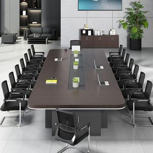Table de conférence intelligente pour hôtel, construction en bois moderne, design ovale extensible, capacité de 10 personnes, salles de <span class=keywords><strong>réunion</strong></span> commerciales - Product Image 1