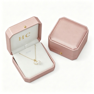 Boîte à bijoux pour collectionneur, personnalisée, en cuir PU à charnière, avec insert en daim, logo personnalisé, pour marques de bijoux Shopify, vente en gros - Product Image 1