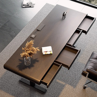 Escritorio de Computadora de Madera, Estilo Italiano Minimalista, Ecológico, Duradero, con Sillas de Oficina Pequeñas para el Hogar, Ajustables en Altura