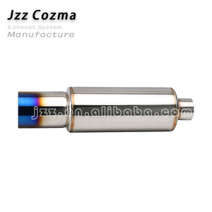 Accesorios para Automóviles, Silenciador de Escape Universal de Acero Inoxidable <span class=keywords><strong>Cromado</strong></span> Plateado con Salida Azul Quemada, Silenciador de Alto Rendimiento - Product Image 5