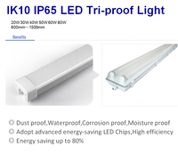2ft 4ft 5ft 6ft 40W ip65 étanche triproof luminaire anti-poussière tri proof 36w led tube light