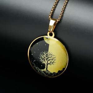 Collier pendentif Arbre de <span class=keywords><strong>Vie</strong></span> chrétien plaqué or 18 carats en acier inoxydable, cadeau porte-bonheur <span class=keywords><strong>pour</strong></span> <span class=keywords><strong>les</strong></span> <span class=keywords><strong>amis</strong></span> - Product Image 5
