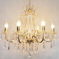 Vente chaude bon prix Décoration De Mariage Classique Bougie Lampe Suspendue De Luxe style européen Lustre En Cristal D'or