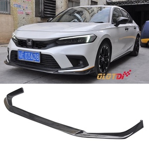 Carbon Fiber V Style Front Bumper Lip Chin Spoiler Front <b>Splitter</b> for Honda Civic 11TH FL1 FE1 FL4 Auto Tuning - Product Image 2