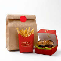 Boîte à hamburger à couvercle rabattable, conteneur à clapet pour hamburger, emballage pour restauration rapide en papier kraft à charnière