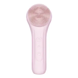 Electric High Frequency Vibration Face Washing Device Handheld Exfoliating Massage Silicone Face Cleansing Brush