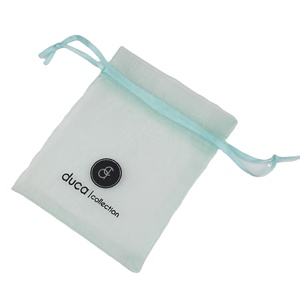 Pochette en organza personnalisée avec cordon de serrage, couleurs violet, noir, bleu, blanc, jaune, rose, avec logo - Product Image 3