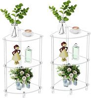 Table d'appoint triangulaire en acrylique transparent sur mesure pour petit espace, étagère d'angle à 4 niveaux, table d'appoint pour salon, chambre à coucher
